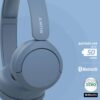 Sony WH-CH520 Azul Lado e descrição descrição de funções