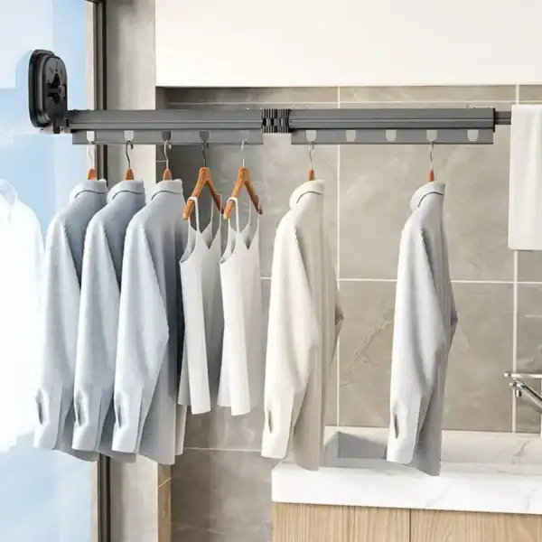 Estendal  de Alumínio retrátil cremalheira de secagem para roupas,