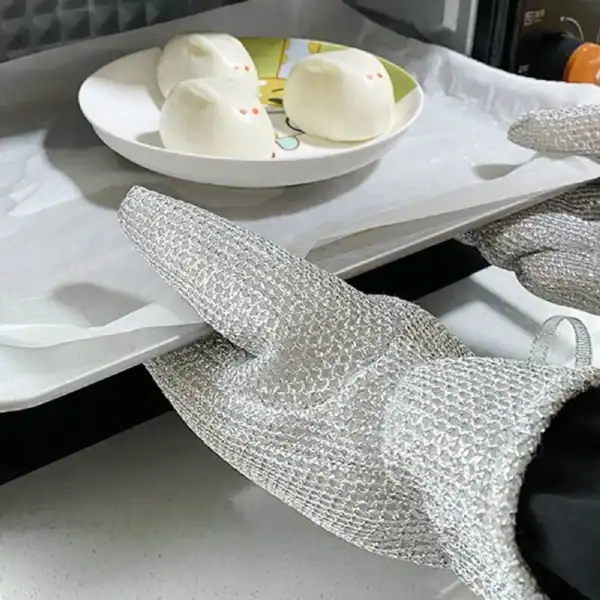 Luvas térmicas para lavar louça, sem óleo, pano de limpeza doméstico, cozinha, 1 par