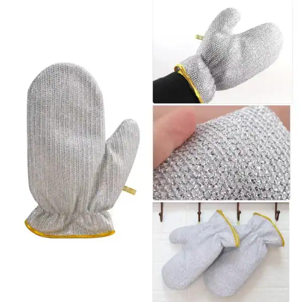 Luvas térmicas para lavar louça, sem óleo, pano de limpeza doméstico, cozinha, 1 par