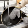 Luvas térmicas para lavar louça, sem óleo, pano de limpeza doméstico, cozinha, 1 par